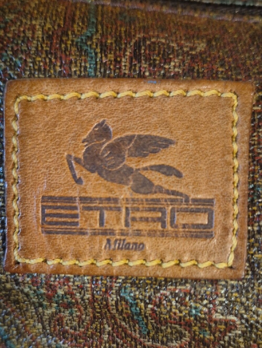 Etro Authentic Paisley Leather-Trim Weekender Travel Bag - Picture 9 of 11